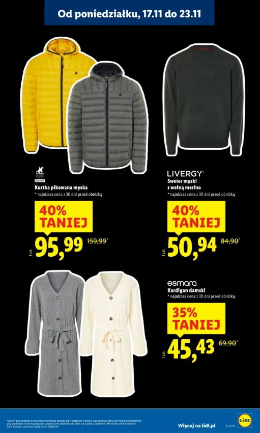 Sezon na ciepłe kurtki: Lidl obniża ceny wybranych modeli o 40 zł