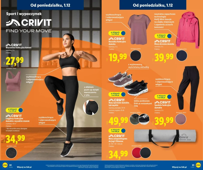 Lidl wprowadza nową kolekcję Crivit – ceny startują od 19,99 zł