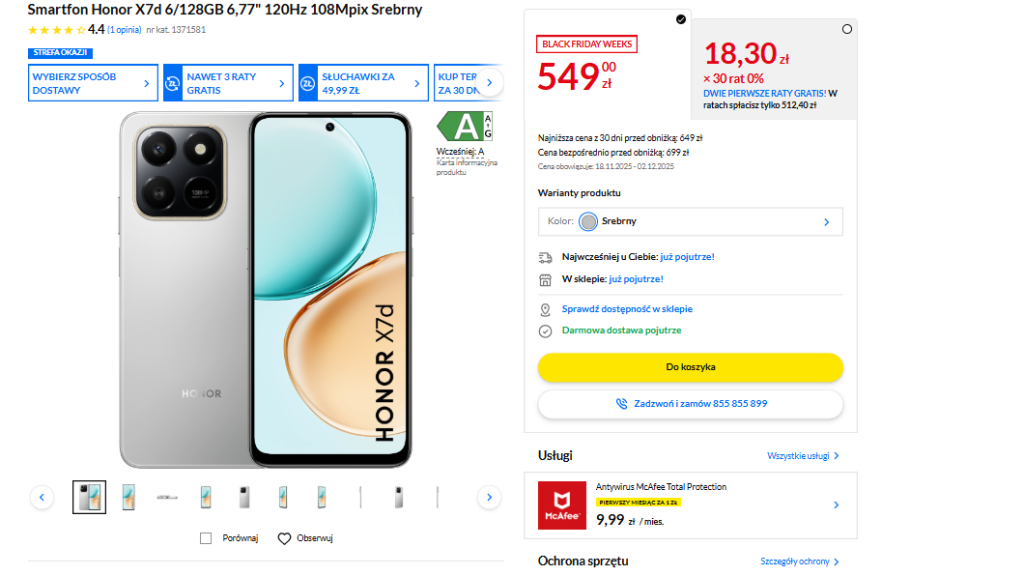 HONOR obniża ceny na Black Friday 2025. Flagowce z AI dużo taniej