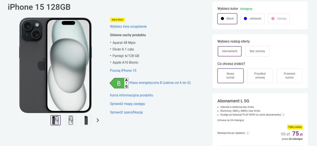 iPhone 15 taniej o 700 zł – Play kusi dużą obniżką