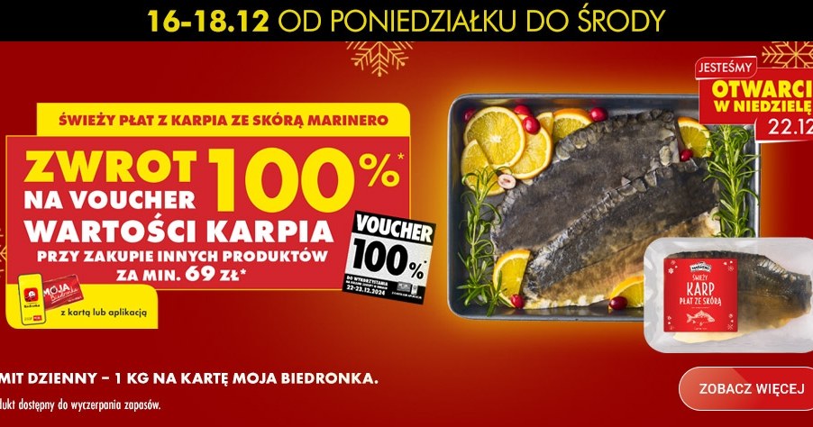 Biedronka rozdaje karpia za darmo – sprawdź, jak skorzystać z promocji!
