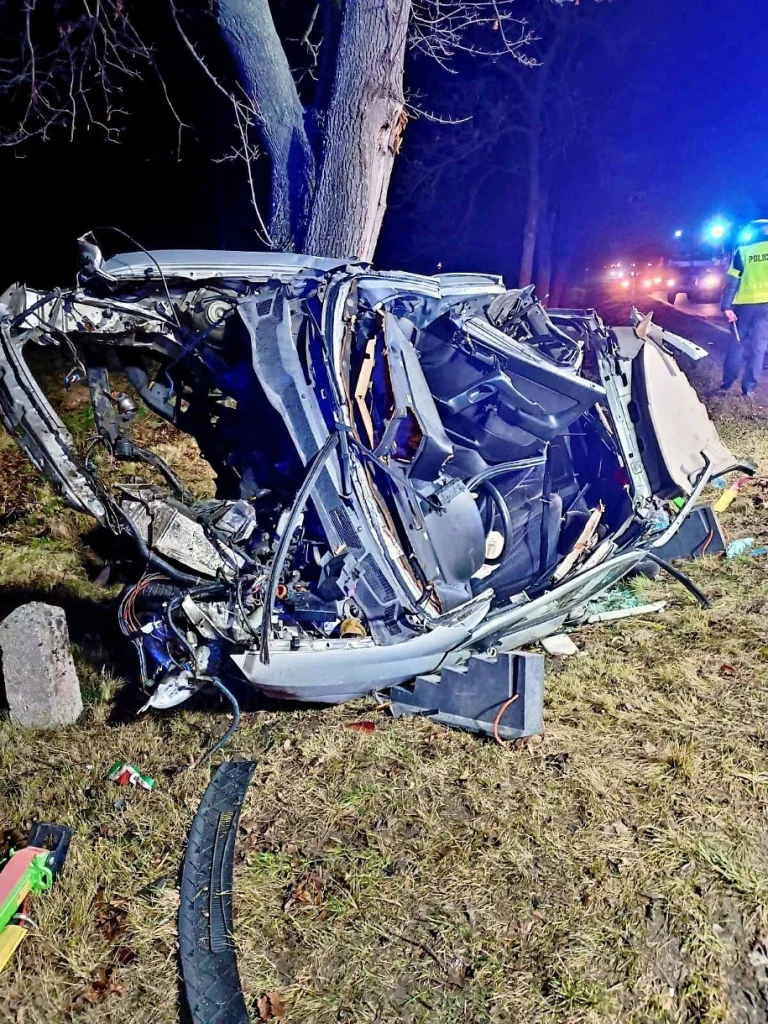 Tragiczny wypadek na Dolnym Śląsku. Auto uderzyło w drzewo
