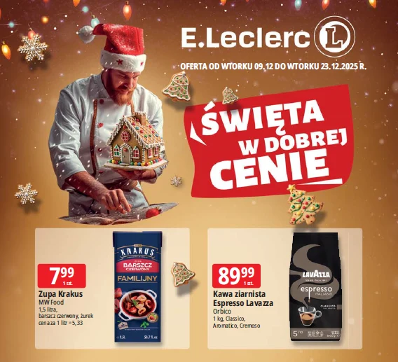 „Święta w dobrej cenie” w E.Leclerc. Masło, kawa i garmażeria taniej z kartą Bonus