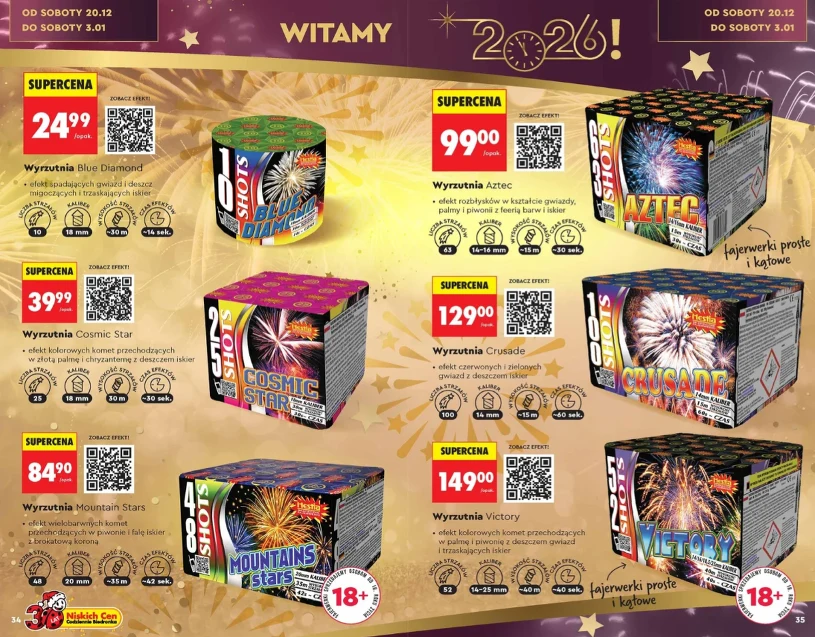 Biedronka sprzedaje fajerwerki na Sylwestra. Ceny w Polsce już od 6,99 zł