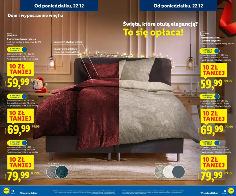 Wyposażenie sypialni taniej przed świętami. Lidl obniża ceny pościeli