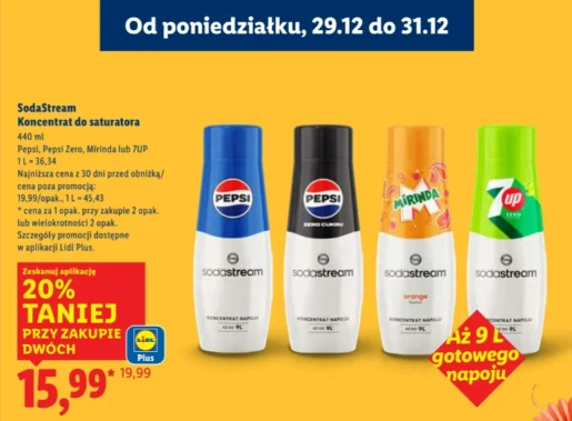 Lidl obniża ceny syropów SodaStream. W tle szykuje się promocja na saturator
