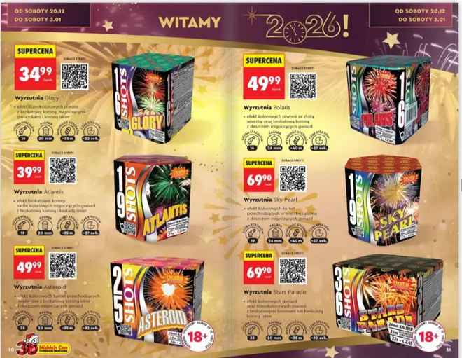 Fajerwerki w Biedronce 2025: ceny, rodzaje i promocje przed Sylwestrem