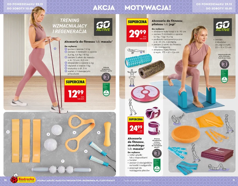 Noworoczny start z Biedronką: maty, piłki i akcesoria fitness w promocji