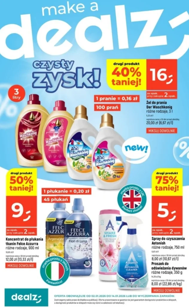 Dealz obniża ceny detergentów: lista produktów i aktualne ceny