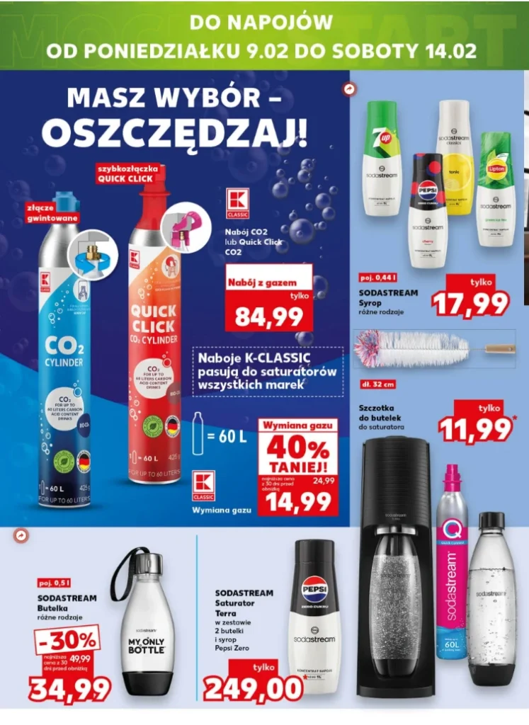 Kaufland obniża ceny SodaStream. Naboje i syropy taniej tylko przez kilka dni
