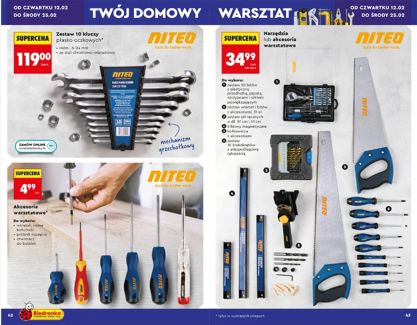 Promocje w Biedronce. Narzędzia do domu i garażu w promocji. Co warto kupić od 12 lutego
