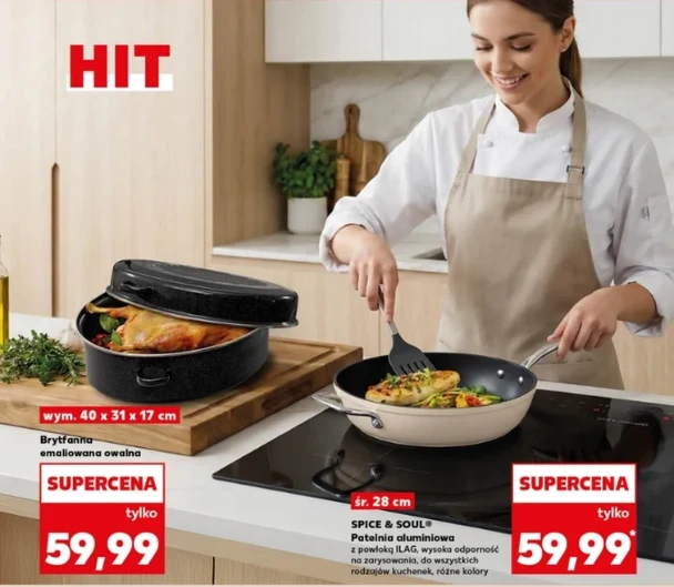 Patelnia 28 cm i brytfanna 40 cm za 59,99 zł – promocja w Kaufland