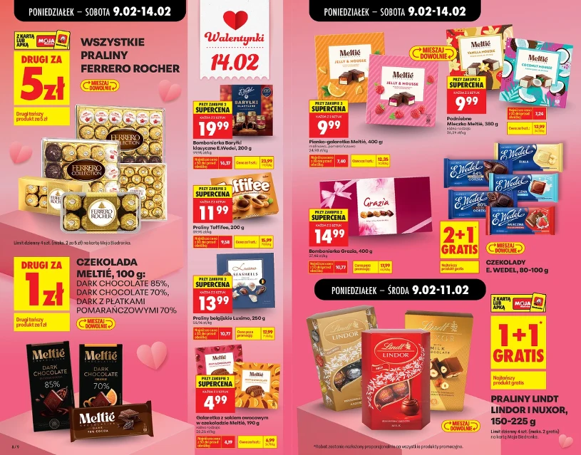 Walentynki 2026 w Biedronce: praliny i czekolady w mocnych rabatach. Со warto kupić?