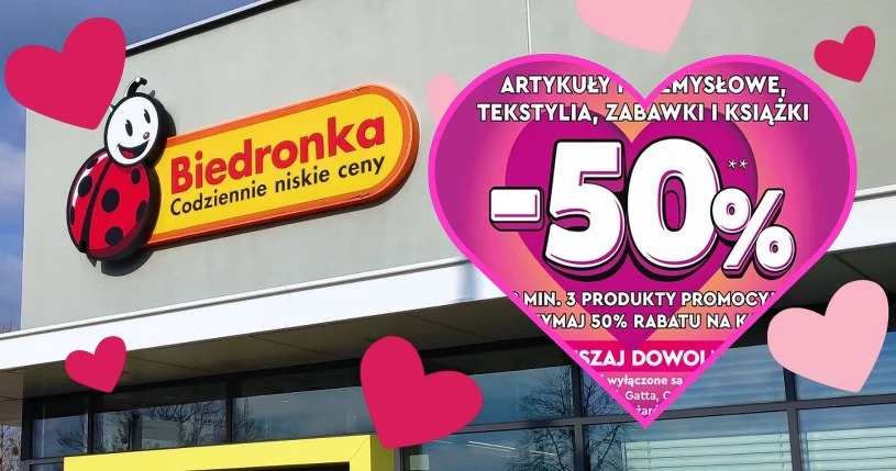 Walentynki w Biedronce – 50% rabatu i vouchery 2x14 zł tylko 13-14 lutego