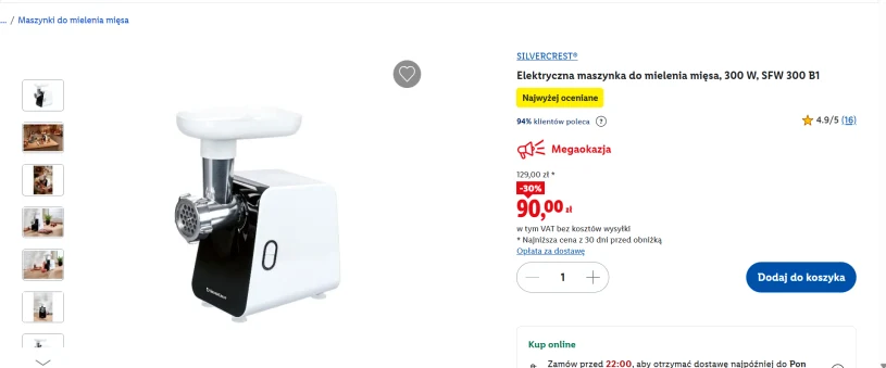 Maszynka do mielenia mięsa w Lidlu za 90 zł. Parametry, zestaw i czy warto