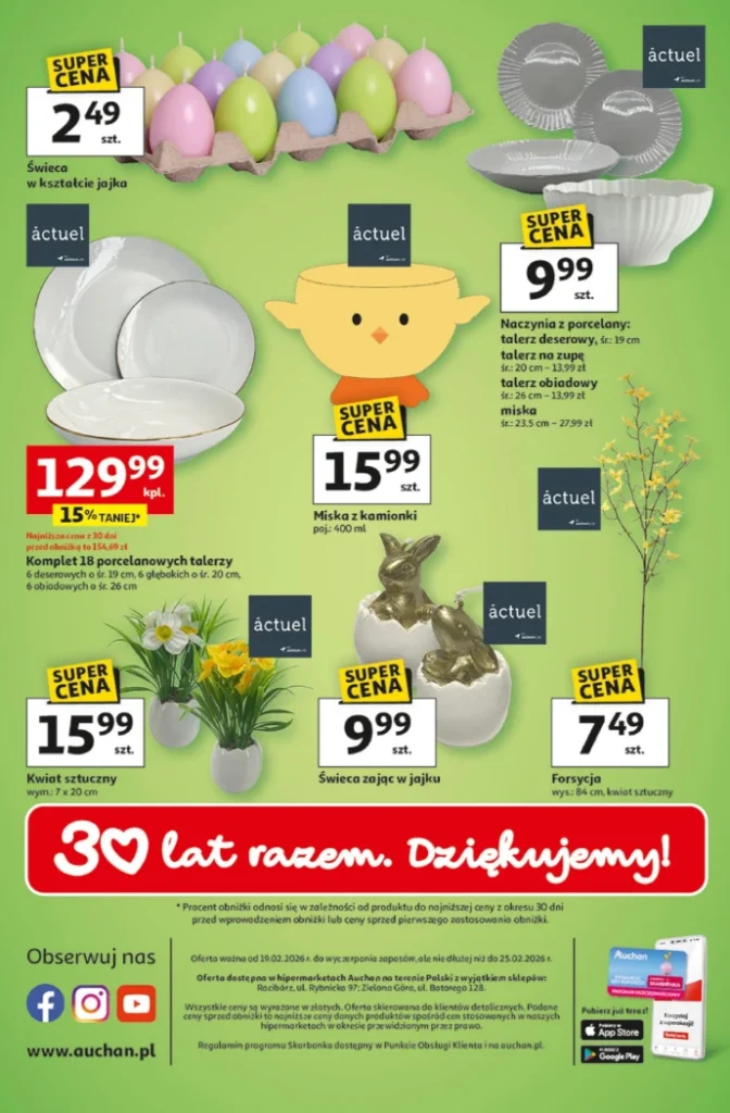 Nowości Auchan na Wielkanoc 2026. Talerze, dekoracje i tekstylia