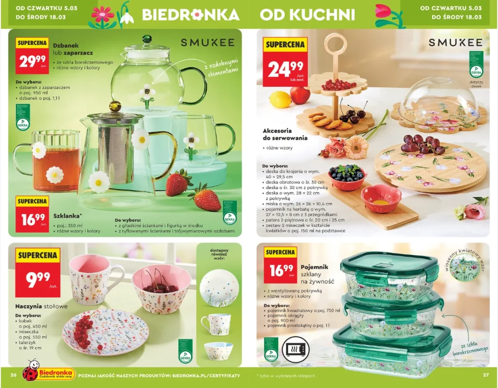 Nowa kolekcja Smukee w Biedronce: szklanki, dzbanki i zastawa w cenach od 9,99 zł