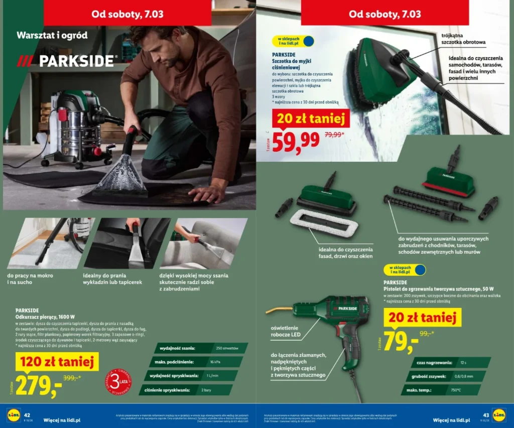 Promocja Parkside w Lidlu: myjka ciśnieniowa i odkurzacz piorący w niższych cenach