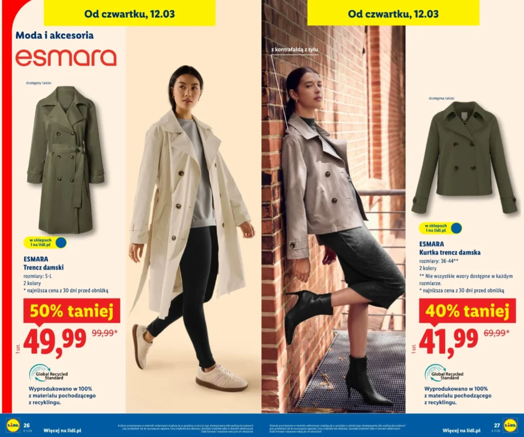 Promocja w Lidlu: elegancki trencz Esmara przeceniony o połowę