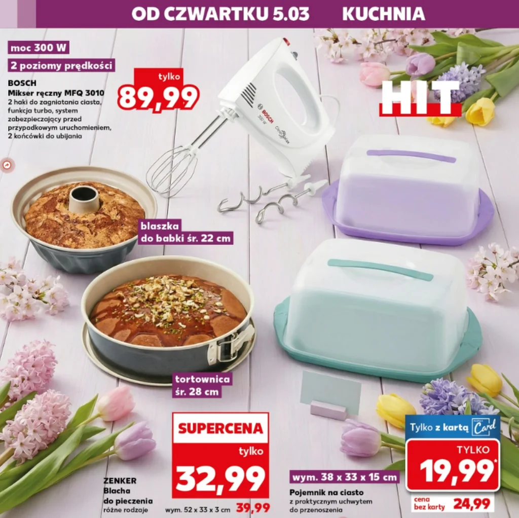 Akcesoria do pieczenia w Kaufland przed Wielkanocą – formy, mikser Bosch i kuchenne promocje
