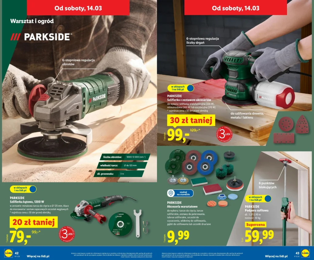Lidl rusza z nową ofertą Parkside: wiertarko-wkrętarki, szlifierki i akcesoria w promocji