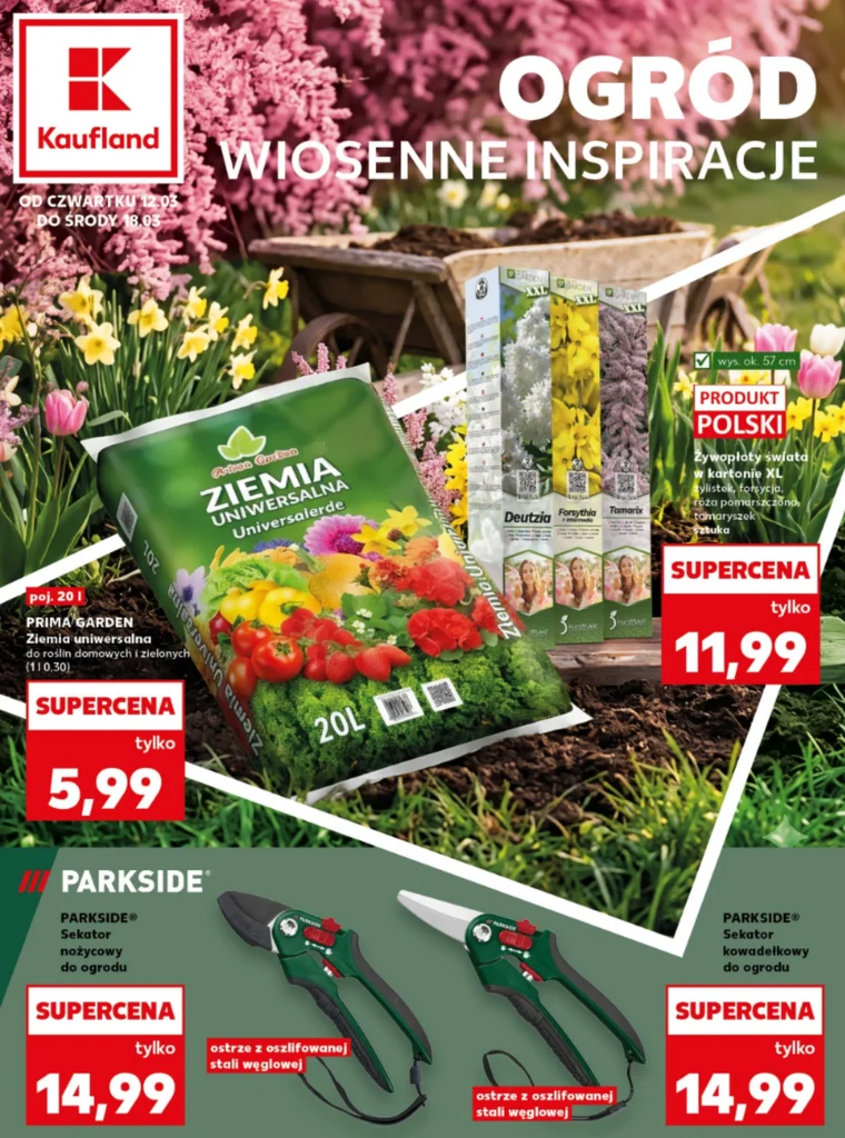 Oferta ogrodowa Kaufland 2026: sekatory, nasiona i akcesoria Parkside w atrakcyjnych cenach