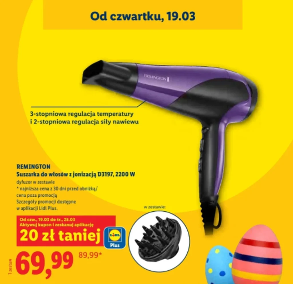 Lidl przecenia suszarkę Remington: jonizacja i 2200 W za mniej niż 70 zł