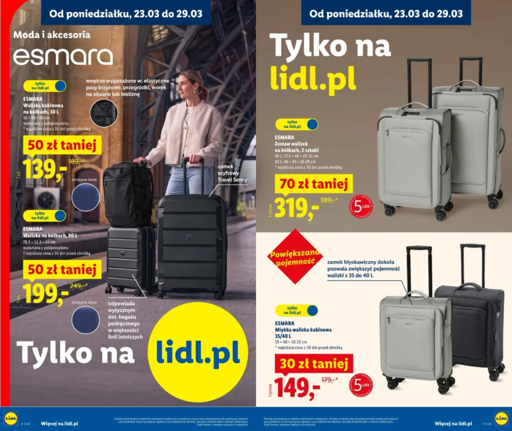 Lidl uruchomił promocję na walizki online — ceny spadły nawet o 70 zł
