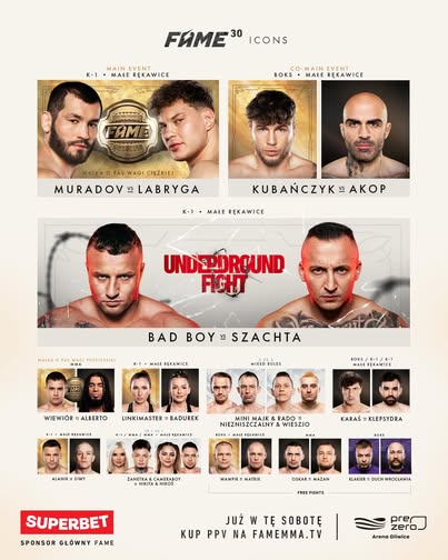 FAME MMA 30: kto walczy 21 marca 2026? Karta walk, lista i gdzie oglądać online