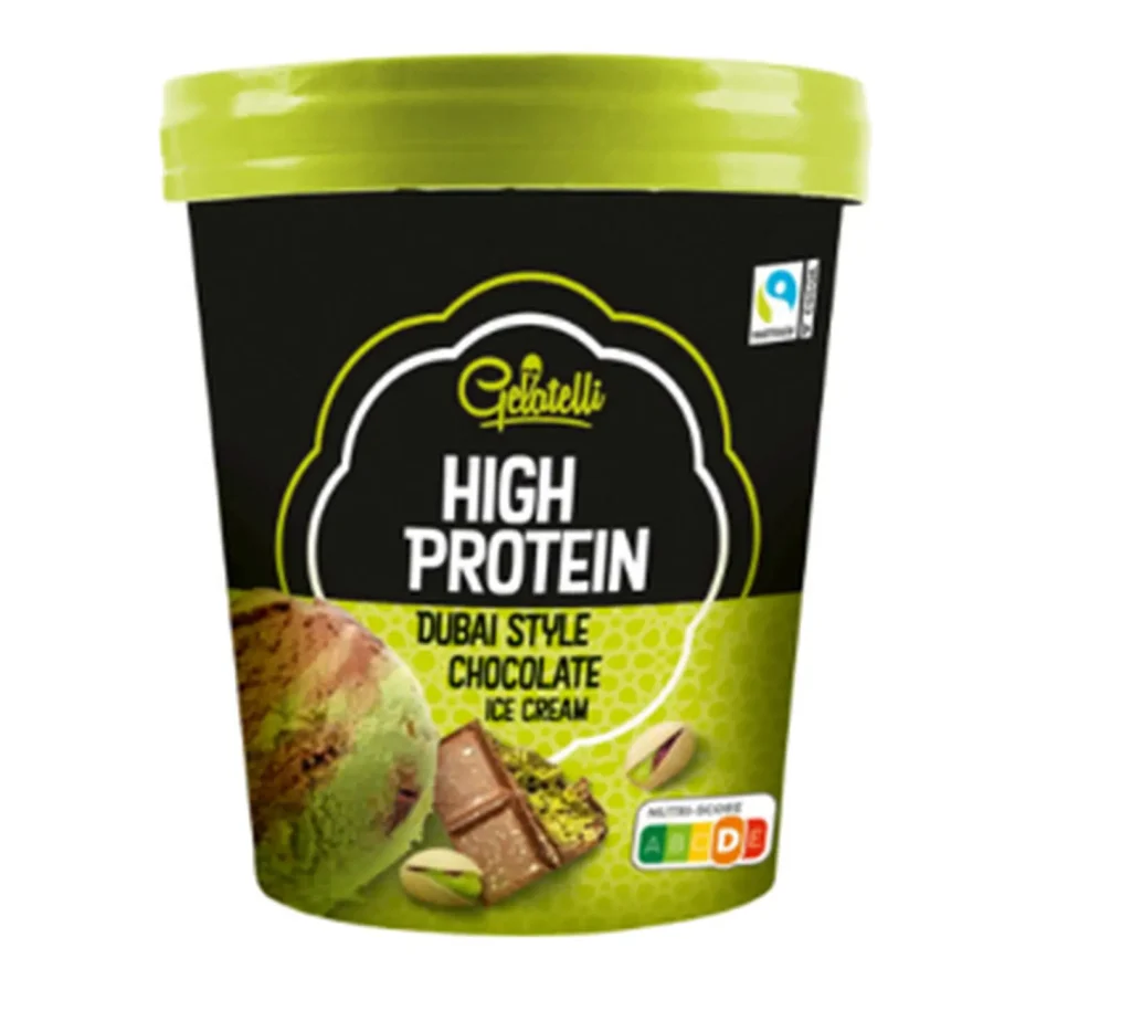 GIS wycofuje lody proteinowe Dubai Style Chocolate. Ostrzeżenie dotyczy alergików